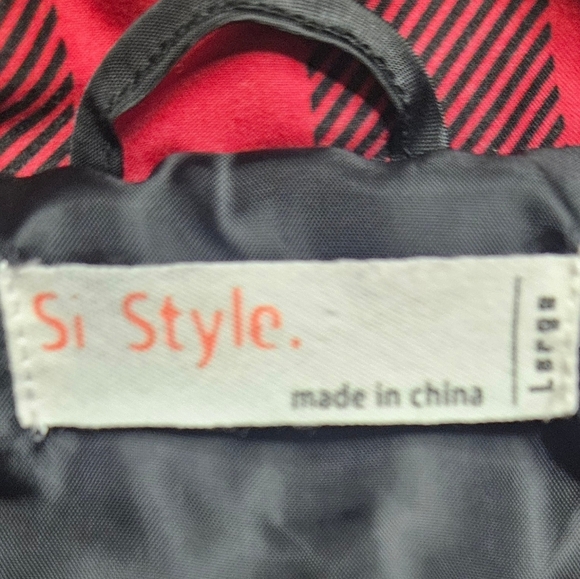 Si Style Womens Red Buffalo Plaid Full Zipper Vest With Side Pockets Size Large - Picture 4 of 9